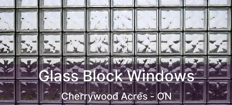  Glass Block Windows Cherrywood Acres - ON